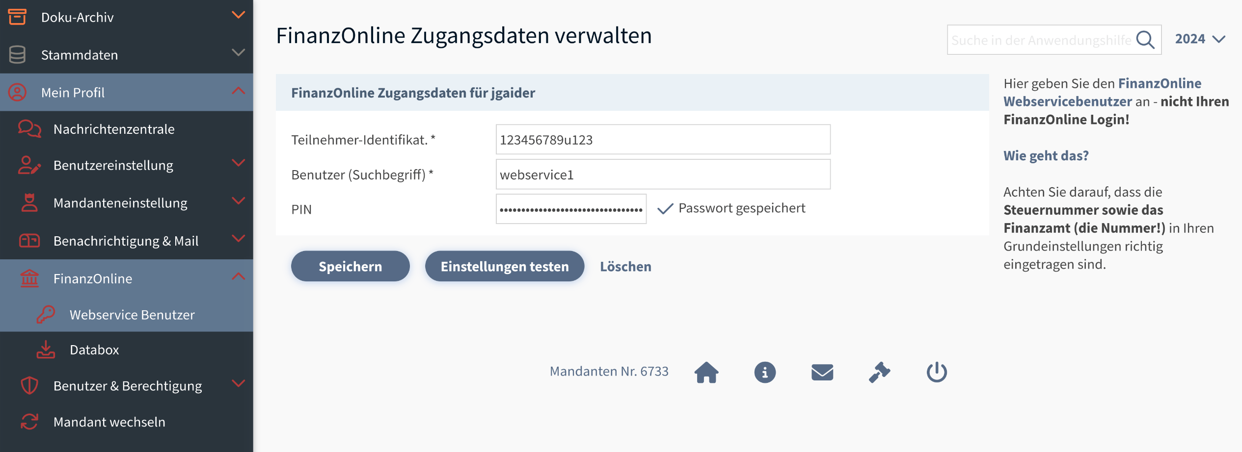 FinanzOnline Schritt 5 Speichern der Daten