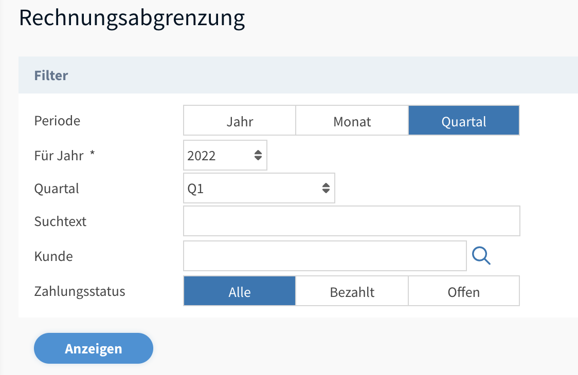 Quartalsabgrenzug